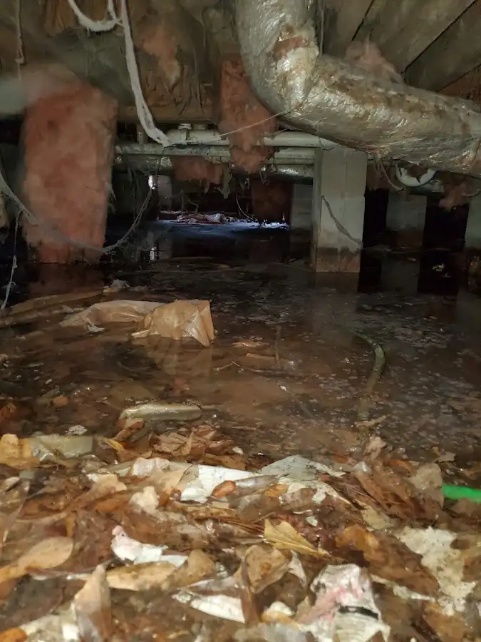 Crawl space flood assessment for Commercial Water Damage Restoration in Plainville